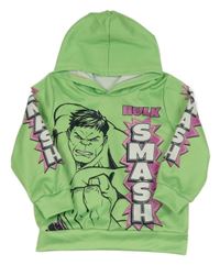 Limetková mikina s Hulkem a kapucňou