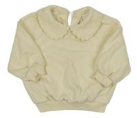 Smetanová oversize mikina s límečkem Next 