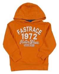 Oranžová mikina s nápisom a kapucňou C&A