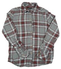 Sivo-hrdzavá kockovaná košeľa C&A