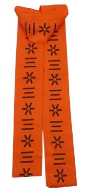 Červený pásek na kimono se vzorem