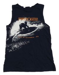 Tmavomodré tielko so surferom H&M