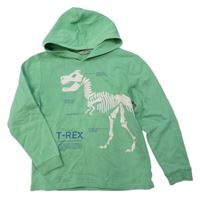 Zelená mikina s dinosaurom a kapucňou H&M