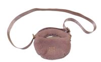 Růžová huňatá crossbody kabelka s logem River Island