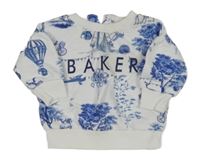 Bielo-modrá oversize mikina so stromami a logom Ted Baker