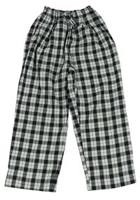 Čierno-biele kockované culottes nohavice ZARA