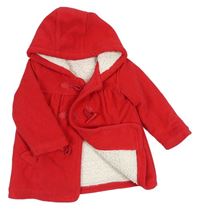 Červený fleecový zateplený kabát s kapucňou George