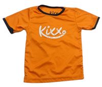 Oranžovo-čierne funkčné športové tričko s logom Kixx