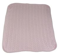Svetloružová vzorovaná perforovaná pletená deka