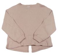 Pudrová rebrovaná oversize mikina ZARA