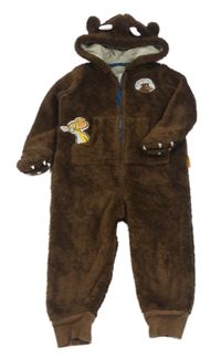 Tmavohnědá chlupatá kombinéza s kapucí - Gruffalo M&S