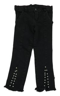 Černé skinny rifle s perlami 