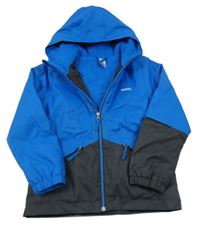 Modro-černá šusťáková funkční zimní bunda s kapucí Wed'ze