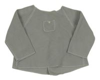 Sivá fleecová mikina s vreckom Bonpoint