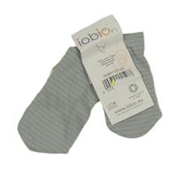 Nové - světlemodro/hnědé pruhované rukavice iobio