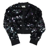 Černý tylový pajetkový jarní crop bomber H&M