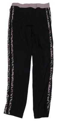 Černo-starofialové legíny se vzorovanými pruhy George