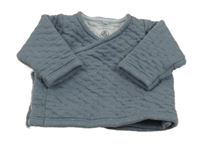 Šedý vzorovaný zavinovací vyteplený kabátek PETIT BATEAU