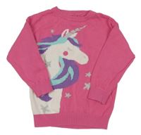 Růžový svetr s jednorožcem 