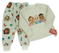 Nové - světlemátové plyšové pyžamo s obrázkem - CoComelon St. Bernard