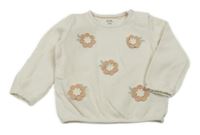 Smotanová rebrovaná mikina s 3D kvety C&A