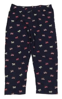 Tmavomodré capri legíny s koníky Topolino