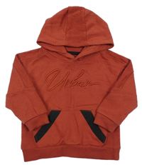 Rezavá mikina s nápisem a kapsou a kapucí PRIMARK