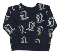 Tmavomodrá mikina s dinosaurami Bluezoo