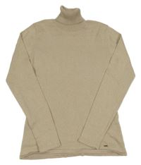 Světlebéžovo-zlatý melírovaný svetrový rolák mayoral