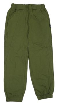 Khaki cuff kalhoty 