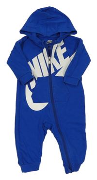 Cobaltovoě modrá tepláková kombinéza s logom a kapucňou Nike
