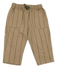 Hnědo-khaki pruhované tepláky so cute