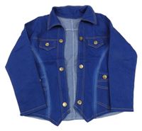 Tmavomodrý teplákový riflový cardigan 