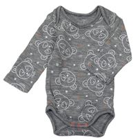 Černo-bílé melírované body s pandami 
