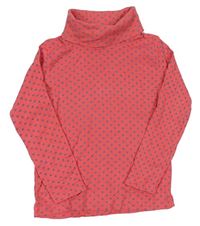 Ružové bodkované tričko s rolákom Lupilu