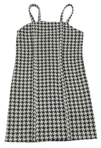Bielo-čierne vzorované trblietavé šaty Primark
