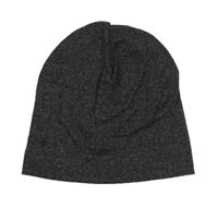 Tmavosivá melírovaná bavlnená čapica H&M