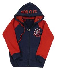 Tmavomodro-červená prepínaci mikina s kapucí Moncler