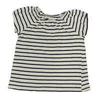 Bielo-tmavomodré pruhované tričko H&M