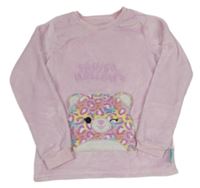 Ružová chlpatá mikina s medvědem - Squishmallows Nutmeg