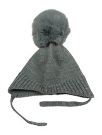 Sivá melírovaná čapica s brmbolcom Matalan