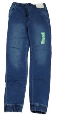 Nové - Modré teplákové slim cuff rifle Denim Co.