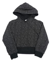 Čierna bodkovaná á crop mikina s kapucňou Name it