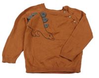 Skořicový sveter s dinosaurom Tu