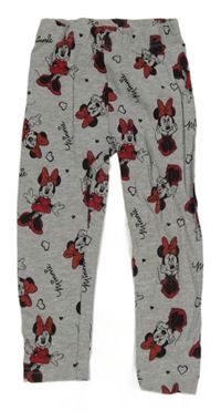 Sivé melírované legíny s Minnie Disney