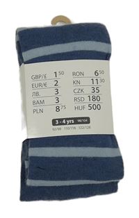 Nové - Tmavomodro-modré pruhované punčocháče Pep&Co