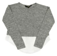 Šedé melírované úpletové triko s halenkou Cosmic Kids