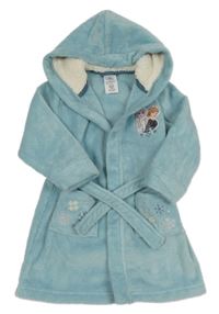 Svetlozelený chlpatý župan s Frozen a kapucňou Disney