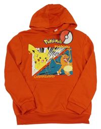 Nové - Červená mikina s Pokémony a kapucí Primark