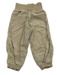 Hnedé menšestrové nohavice s úpletovým pasom Lupilu